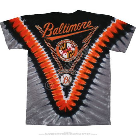 MLB Baltimore Orioles V Tie-Dye T-Shirt Tee Liquid Blue