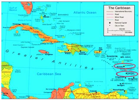 St Lucia Map In Caribbean