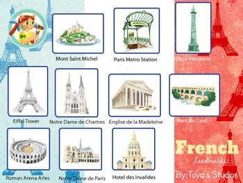 French Landmarks Clipart Collection I by Toya's Studios | TPT