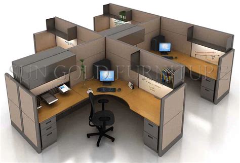 Design Layout Open Modern Office Workstation In Different Options ...