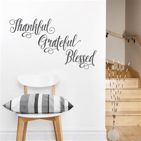 Thankful Grateful Blessed Wall Decal