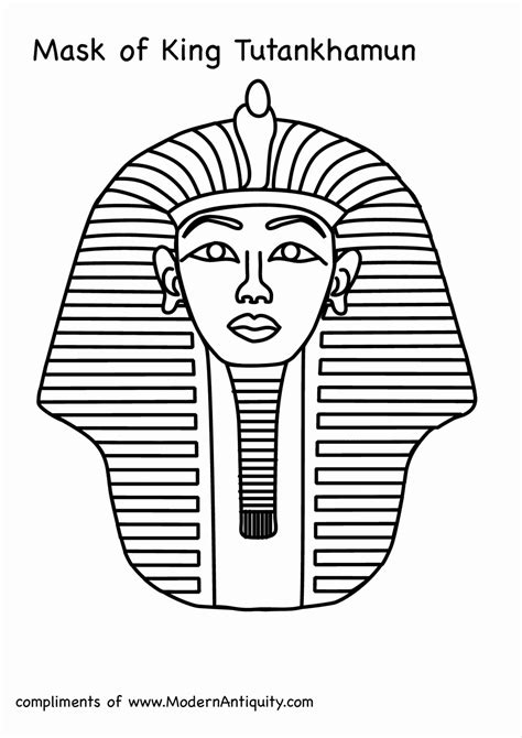 King Tut Coloring Page Luxury Tutankhamun Mask Drawing at Paintingvalley | King tut sarcophagus ...