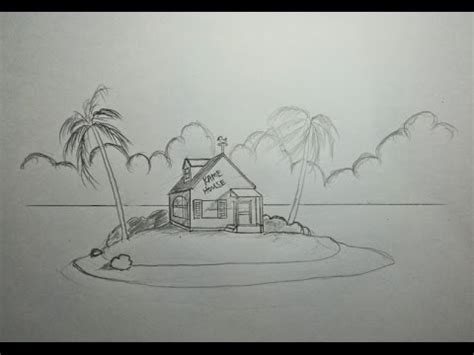 How to draw Dragon Ball Kame House using Perspective - YouTube