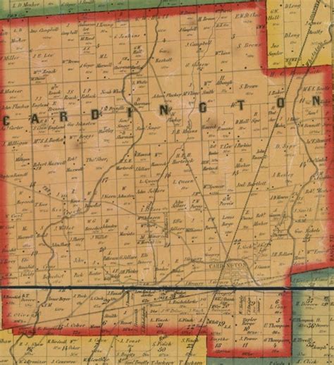 Morrow County Ohio 1857 Wall Map Reprint with Homeowner by Oldmap