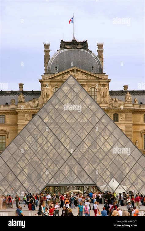 The Pyramid entrance to the Louvre Stock Photo - Alamy