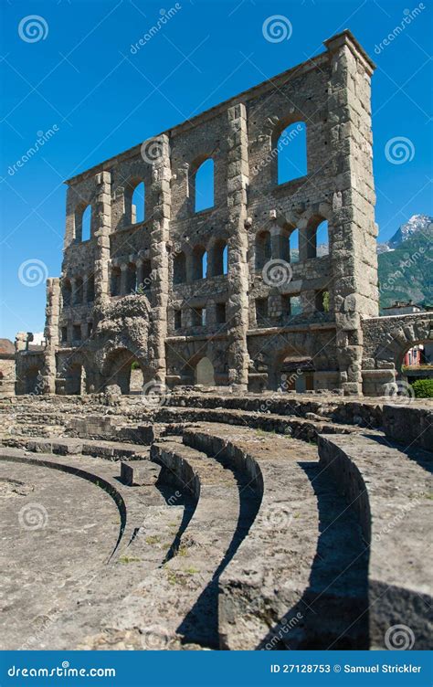 Roman ruins in Aosta stock image. Image of italian, latin - 27128753