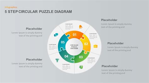 5 Step Circular Puzzle Diagram Template for PowerPoint | Slidebazaar