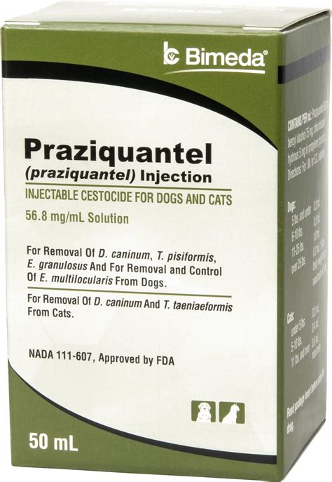 PRAZIQUANTEL Injectable Solution for Dogs & Cats, 50-mL vial - Chewy.com