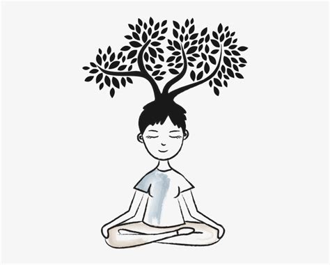 Tree Meditation - Mindfulness Clipart Black And White - Free Transparent PNG Download - PNGkey