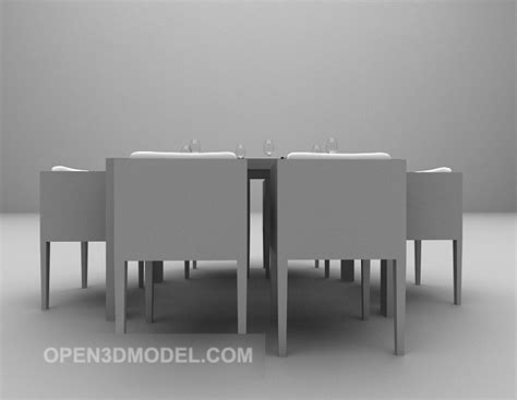 Home Modern Wooden Dining Table Free 3d Model - .Max - Open3dModel