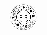 Coloring Page Of Happy Faces  sketch template