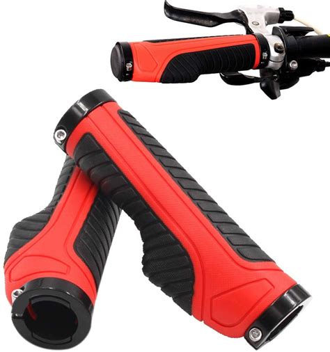 1 Pair Bike Handlebar Grips Bike Grips Ergonomic Non-Slip Rubber Bicycle Handle Grip Bike Handle ...