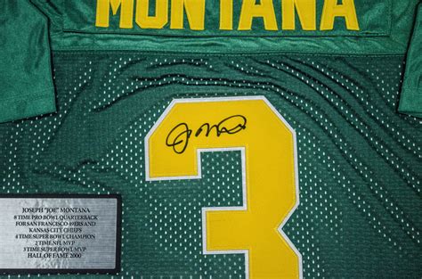 Lot Detail - Joe Montana Autographed Framed Jersey Lot of (2): San Francisco 49ers & Notre Dame