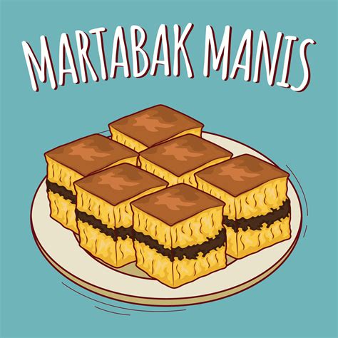 Martabak manis illustration Indonesian food with cartoon style 18816240 Vector Art at Vecteezy