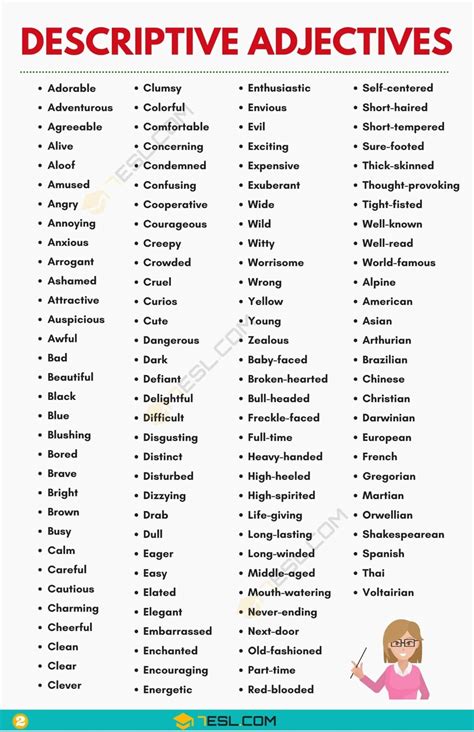 List Of Sensory Words For Descriptive Writing