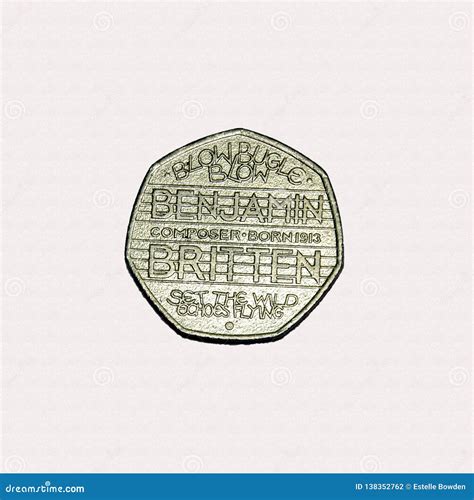 Benjamin Britten 50p piece editorial photography. Image of commemorative - 138352762