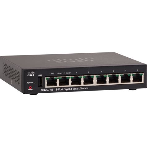 Cisco SG250-08 8-Port Gigabit Ethernet Smart Switch PoE - SILMICRO