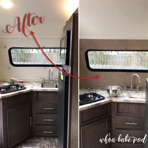 Painted Interior of Airstream Trailer Kitchen