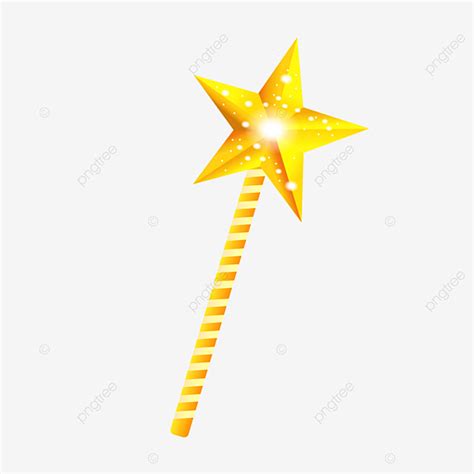 Magic Wands Vector Hd PNG Images, Beautiful Orange Five Pointed Star Magic Wand, Orange Clipart ...