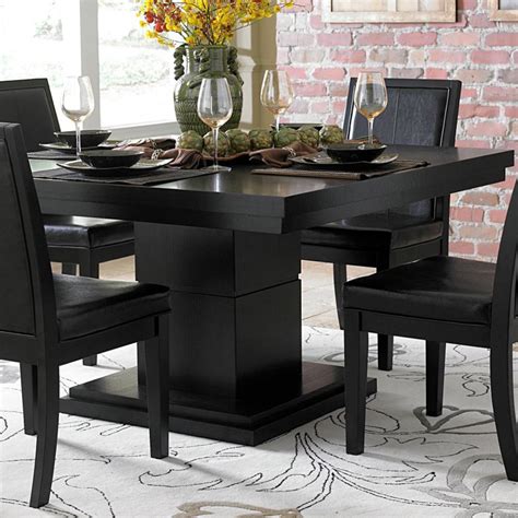 Homelegance Cicero 5 Piece Square Pedestal Dining Room Set in Black – Beyond Stores