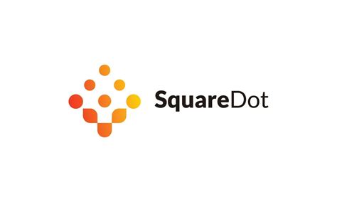 Logo minimalism design elements square dot orange color graphic point ...