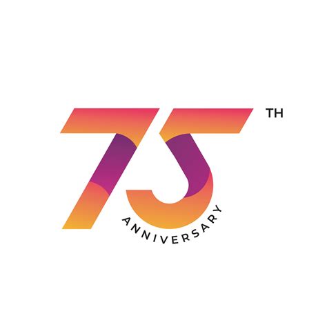 75 anniversary logo design. 75th anniversary gradient logo template ...