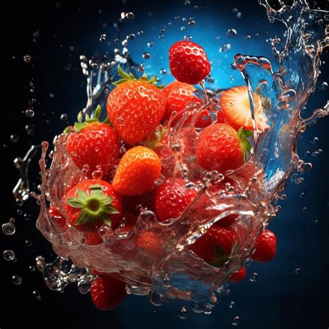 Premium AI Image | Strawberry in water splash