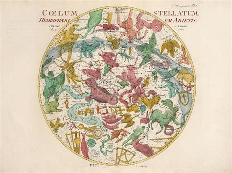 Coelum Stellatum - Map of the Sky - The Heavens - Constellations - Celestial Chart - Astronomy ...