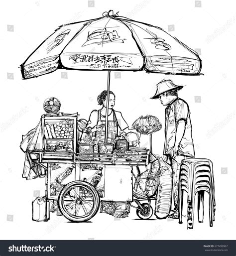 Street vendor sketch Images, Stock Photos & Vectors | Shutterstock