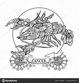 Cancer Zodiac Sign Color Colouring Pages Sketch Coloring Page sketch template