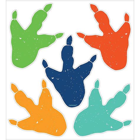 Dinosaur Footprint Cling Decals 10ct | Dinosaur party supplies ...