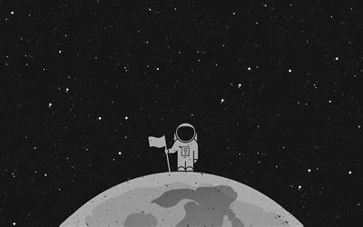 Download wallpapers Astronaut in space, 4k, minimal, planet, galaxy, NASA, astronaut on planet ...