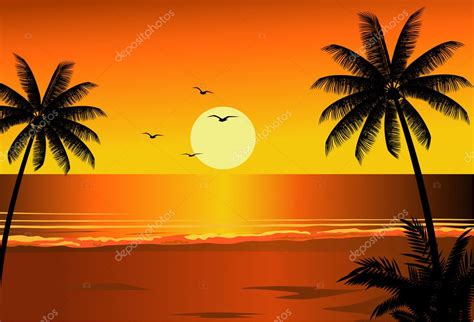 Beach sunset Stock Vector Image by ©dagadu #2665425