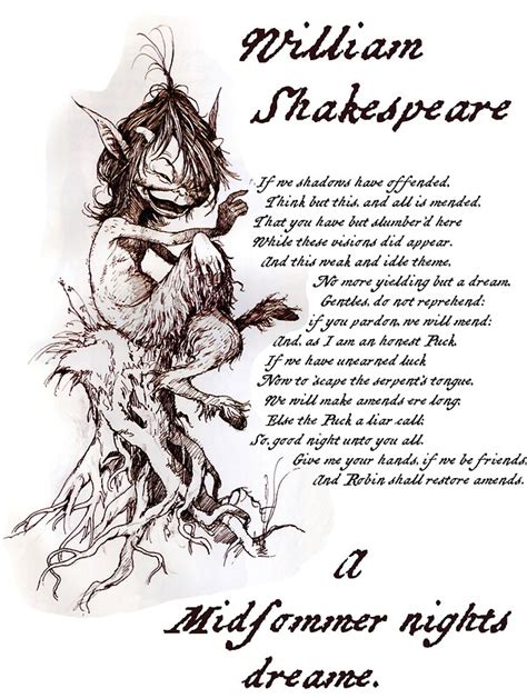 "Puck, A Midsummer Night's Dream, William Shakespeare" Posters by Rupa | Redbubble