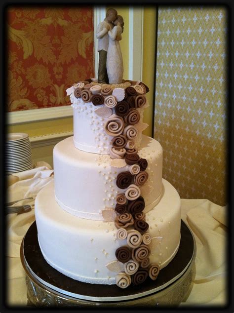 Ribbon Rose Wedding Cake - CakeCentral.com