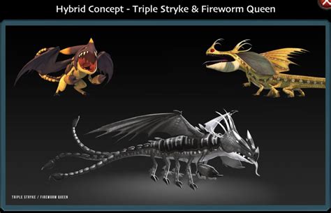 Hybrid concept - Triple Stryke & Fireworm Queen | How train your dragon ...