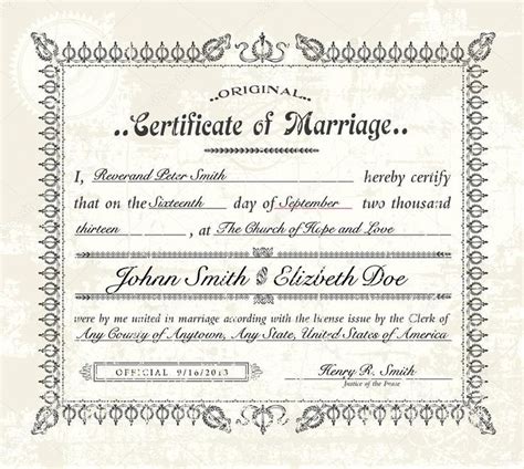 Marriage Certificate Sample - Barati.ald2014 with Blank Marriage Certificate Template | Marriage ...