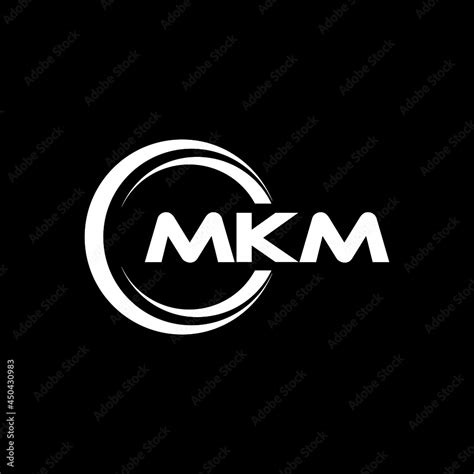 MKM letter logo design with black background in illustrator, vector ...