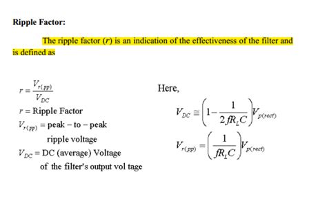 circuit analysis - Question regarding ripple factor - Electrical Engineering Stack Exchange