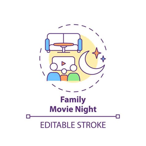 Family Movie Night Drawings Illustrations, Royalty-Free Vector Graphics ...