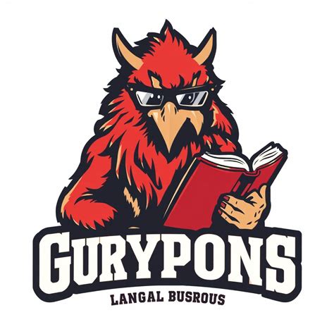 create a vector of the guelph gryphons logo with the gryphon wearing reading glasses Prompts ...