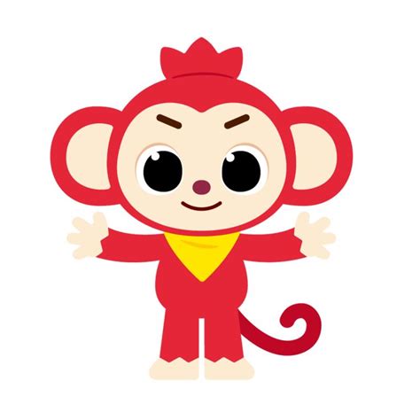 a cartoon monkey with its arms out and eyes wide open