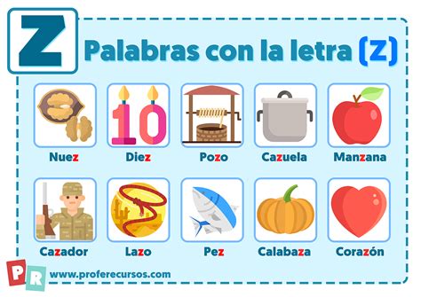 Palabras con Z | Que empiezan por la letra Z para Niños