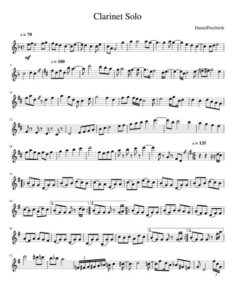 Clarinet Solo Sheet music for Clarinet in b-flat (Solo) | Musescore.com