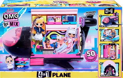 Buy LOL Surprise OMG Remix 4 in 1 Exclusive Plane Playset Transforms 50 Surprises - Airplane ...