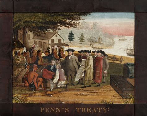 File:'Penn's Treaty -with the Indians-', oil on canvas painting by ...