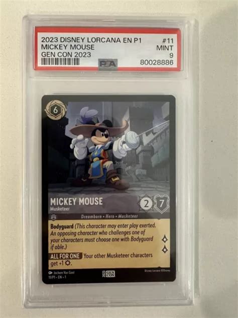 DISNEY LORCANA MICKEY Mouse Musketeer Gen Con 2023 Promo PSA 10 Gem ...