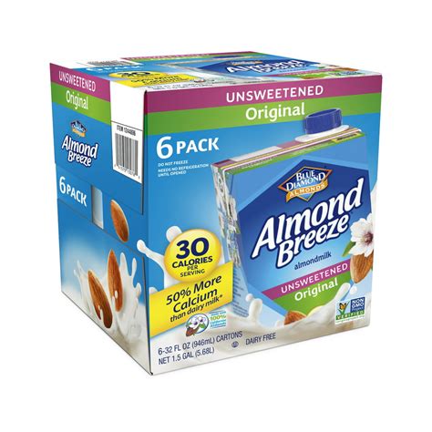 (6 pack) Almond Breeze Unsweetened Original Almond Milk, 32 fl oz - Walmart.com - Walmart.com