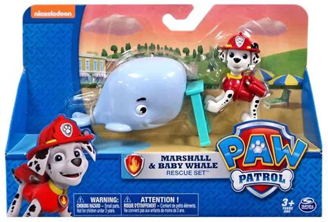 Paw Patrol Rescue Set Marshall Baby Whale Figure Spin Master - ToyWiz