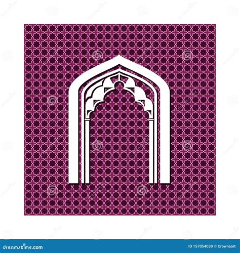 Mehrab Islamic Arch in Mosque Stock Illustration - Illustration of ...